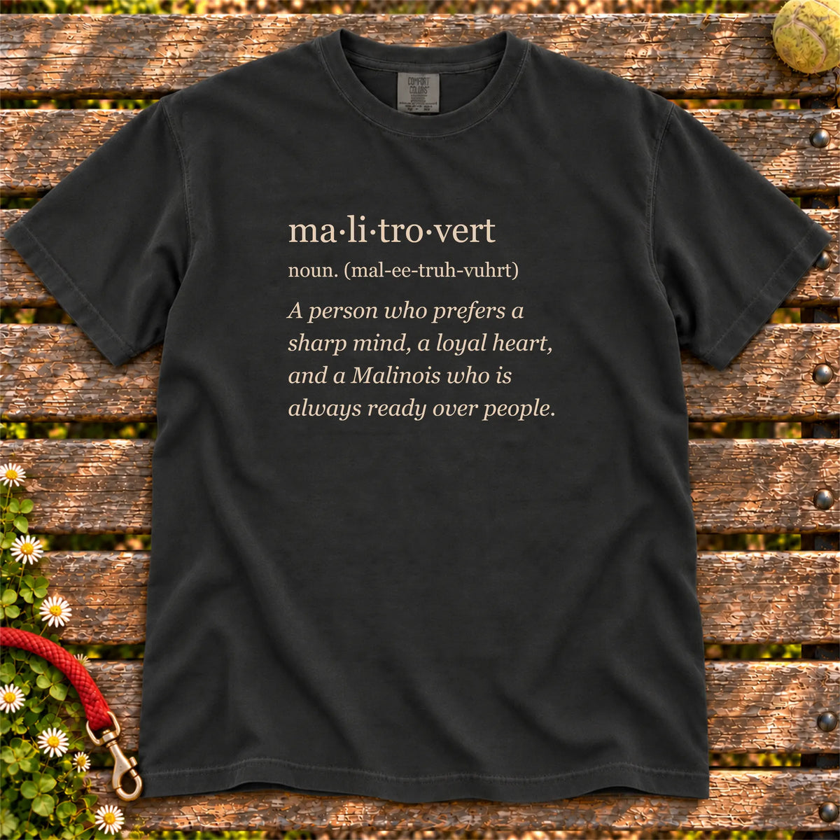 Black Belgian Malinois Tro-Vert Comfort Colors T-shirt