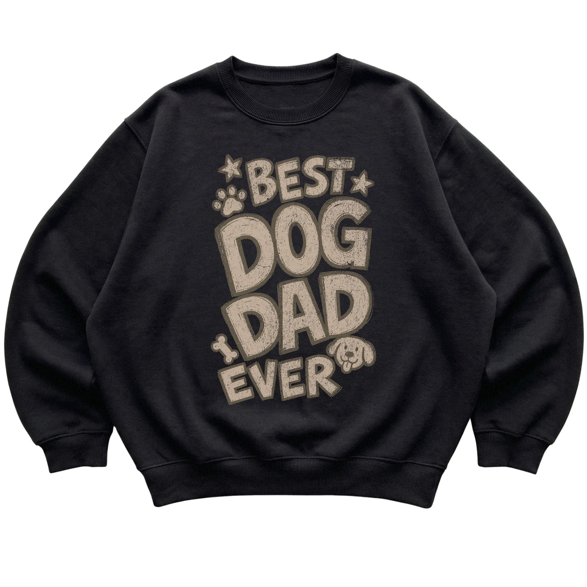 Black Best Dog Dad Ever laid flat