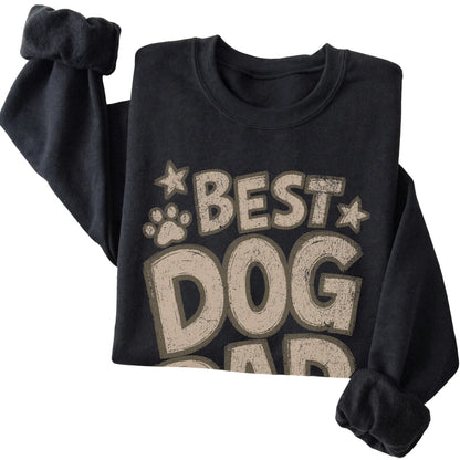 Black Best Dog Dad Ever folded detail