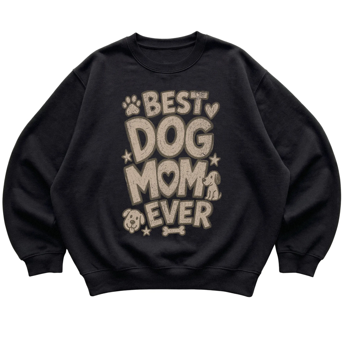 Black Best Dog Mom Ever laid flat