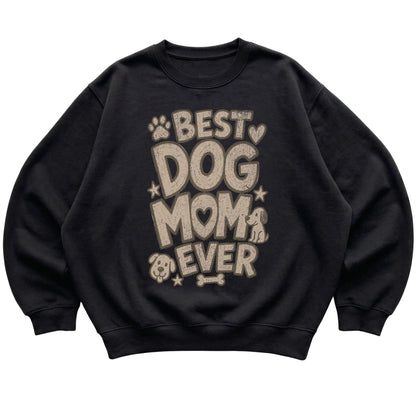 Black Best Dog Mom Ever laid flat