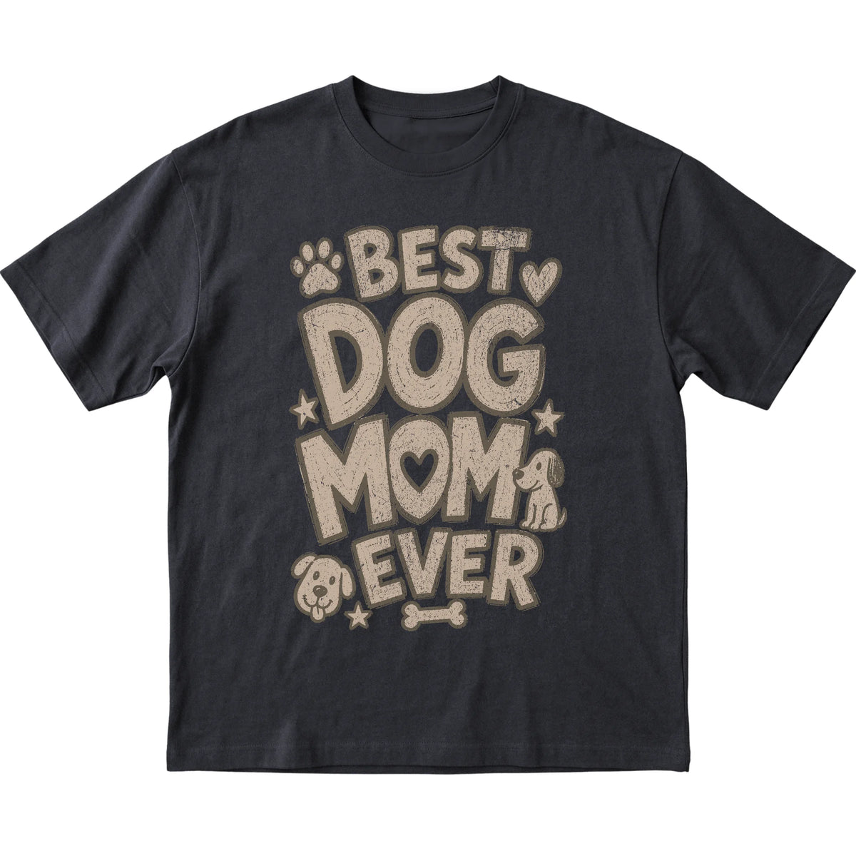 Black Best Dog Mom Ever laid flat