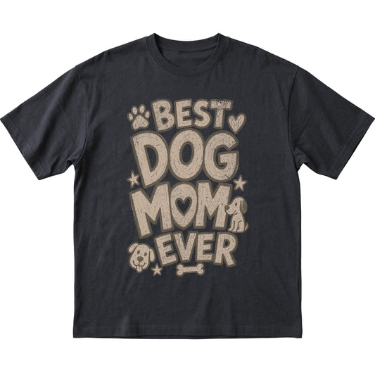 Black Best Dog Mom Ever laid flat