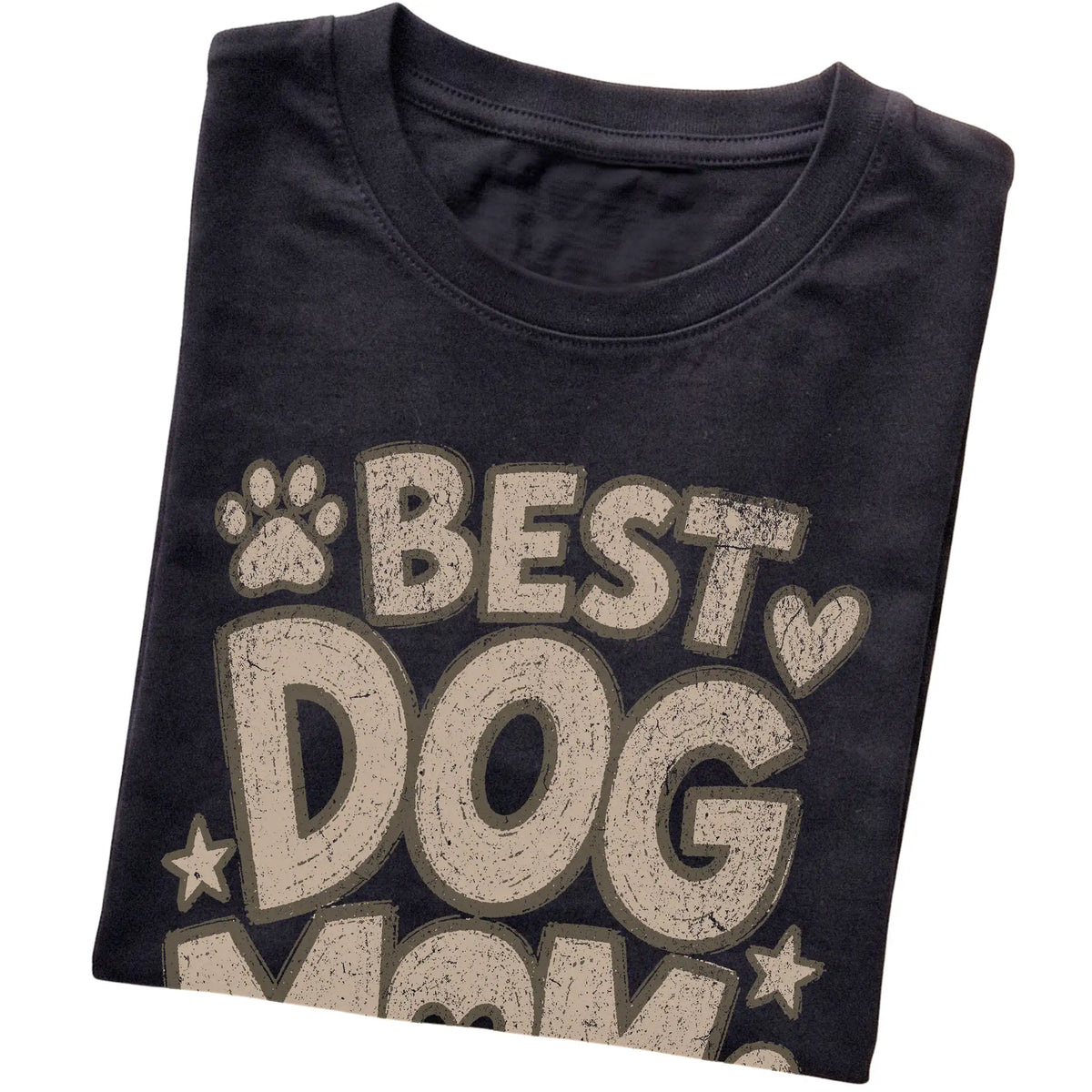 Black Best Dog Mom Ever folded detail