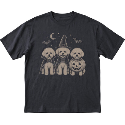 Black Bichon Frise Halloween Costume T-shirt, flat view