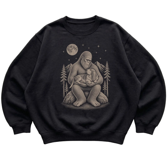 Bigfoot and Basset Hound Sweatshirt in Black