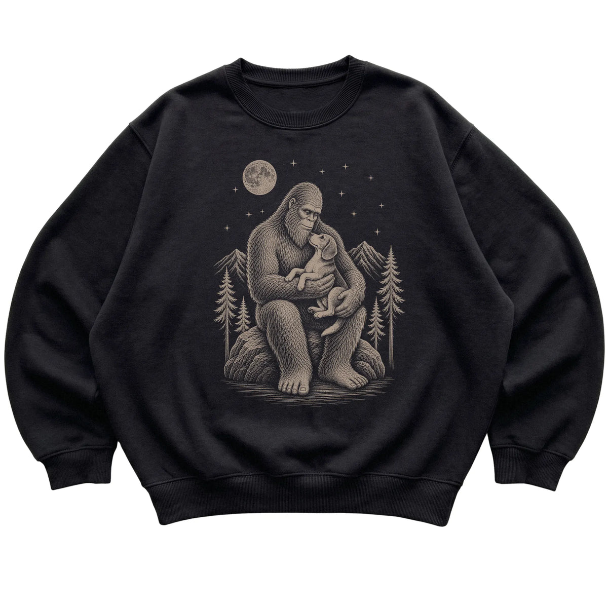 Bigfoot and Beagle Sweatshirt in Black