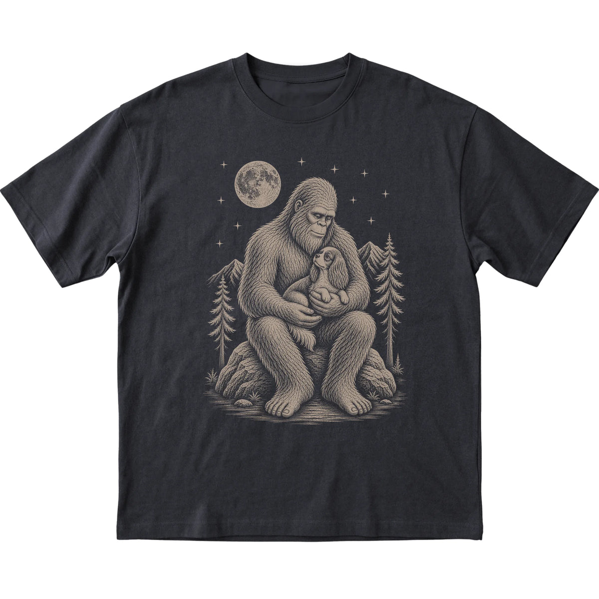 Bigfoot and Cavalier T-Shirt in Black
