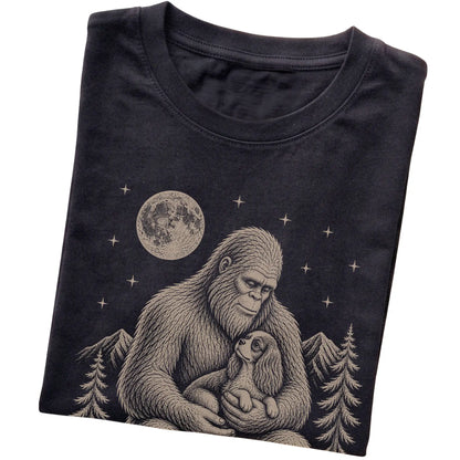 Folded Bigfoot and Cavalier T-Shirt in Black