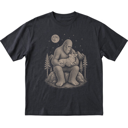 Bigfoot and Corgi T-Shirt in Black