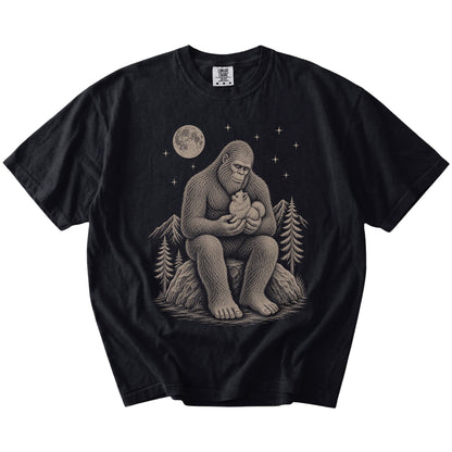 Bigfoot and Pomeranian T-Shirt in Black