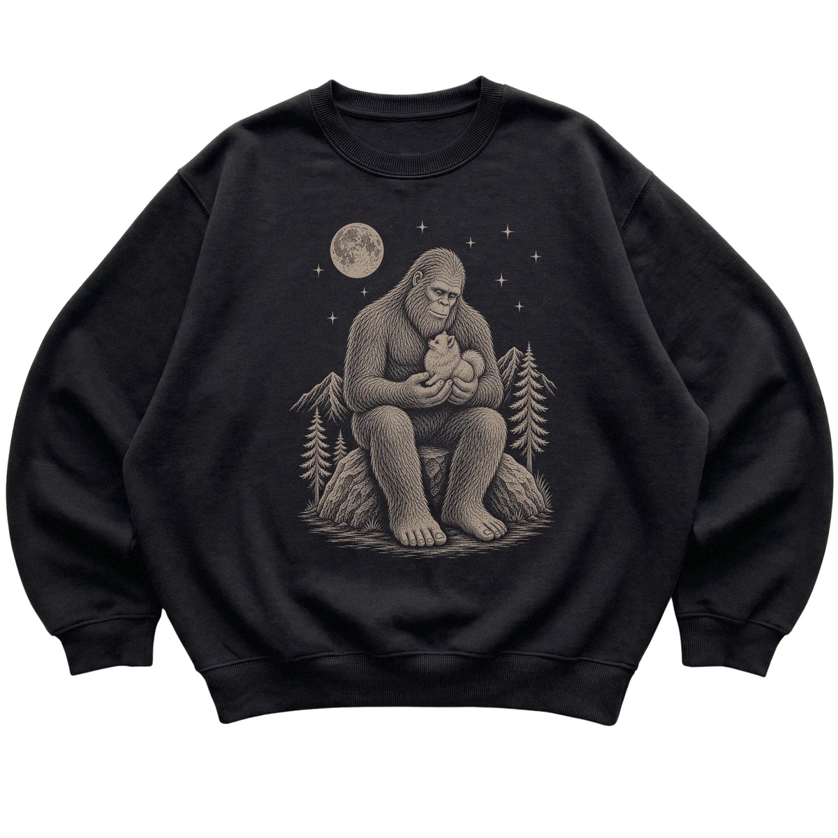 Bigfoot and Pomeranian Sweatshirt in Black
