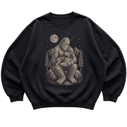 Bigfoot and Standard Schnauzer Sweatshirt in Black