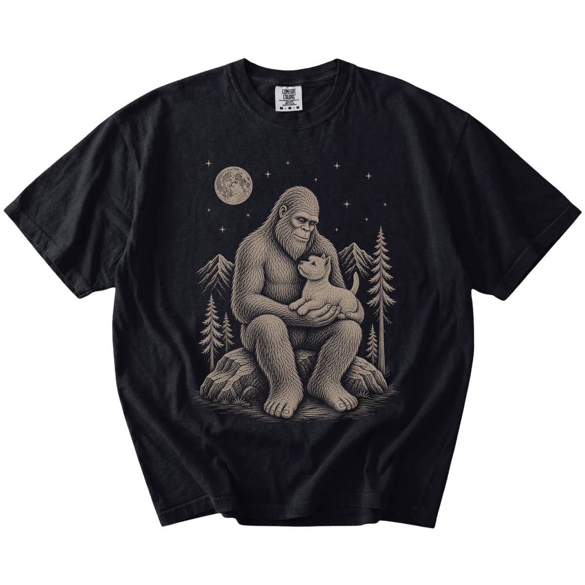 Bigfoot and Westie T-Shirt in Black
