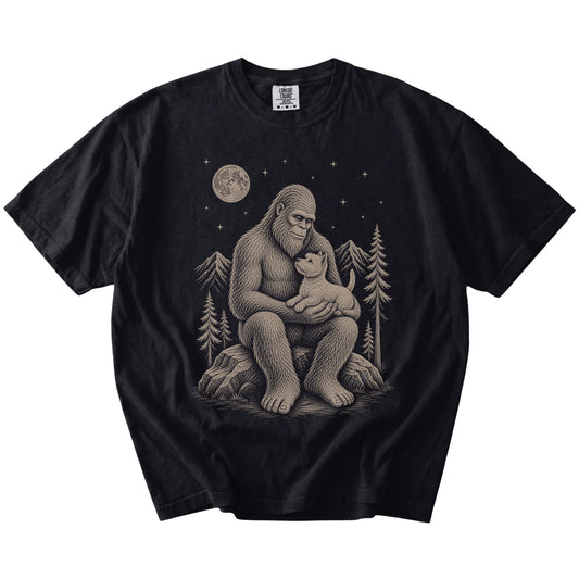 Bigfoot and Westie T-Shirt in Black