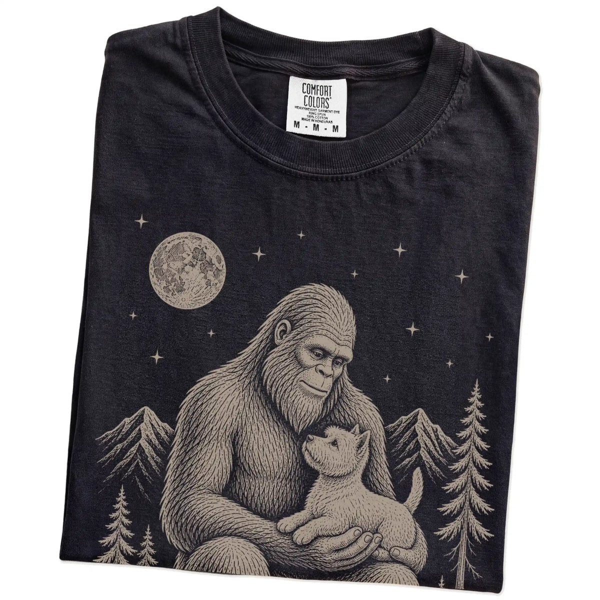 Folded Bigfoot and Westie T-Shirt in Black