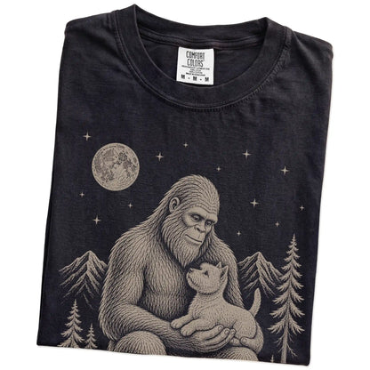 Folded Bigfoot and Westie T-Shirt in Black