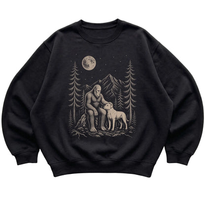 American Bulldog and Bigfoot Sweatshirt in Black