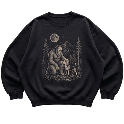 Beagle and Bigfoot Sweatshirt in Black