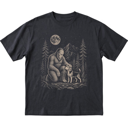 Beagle and Bigfoot T-Shirt in Black