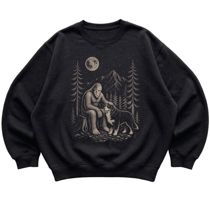 Bernese Mountain Dog and Bigfoot Sweatshirt in Black