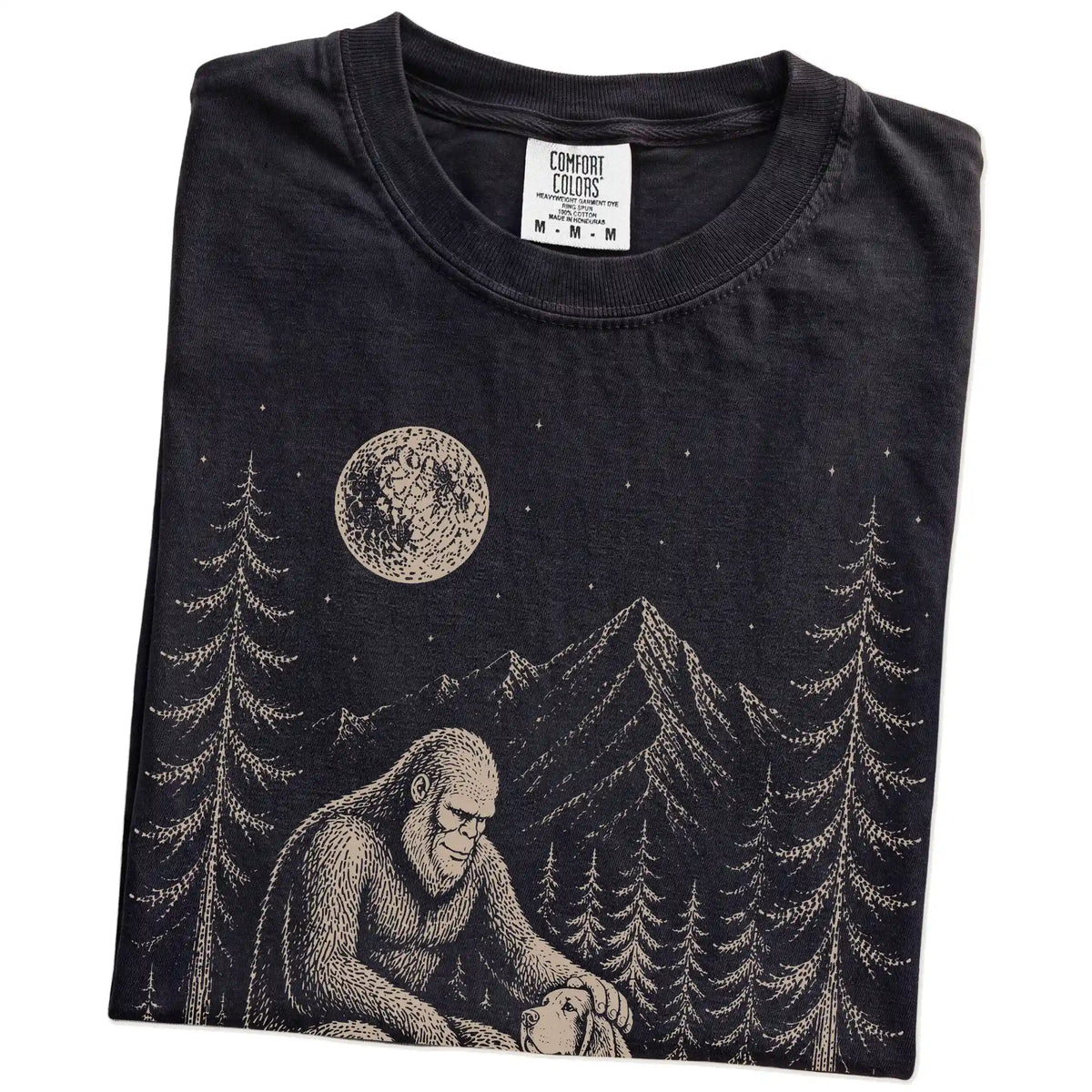 Folded Bloodhound and Bigfoot T-Shirt in Black