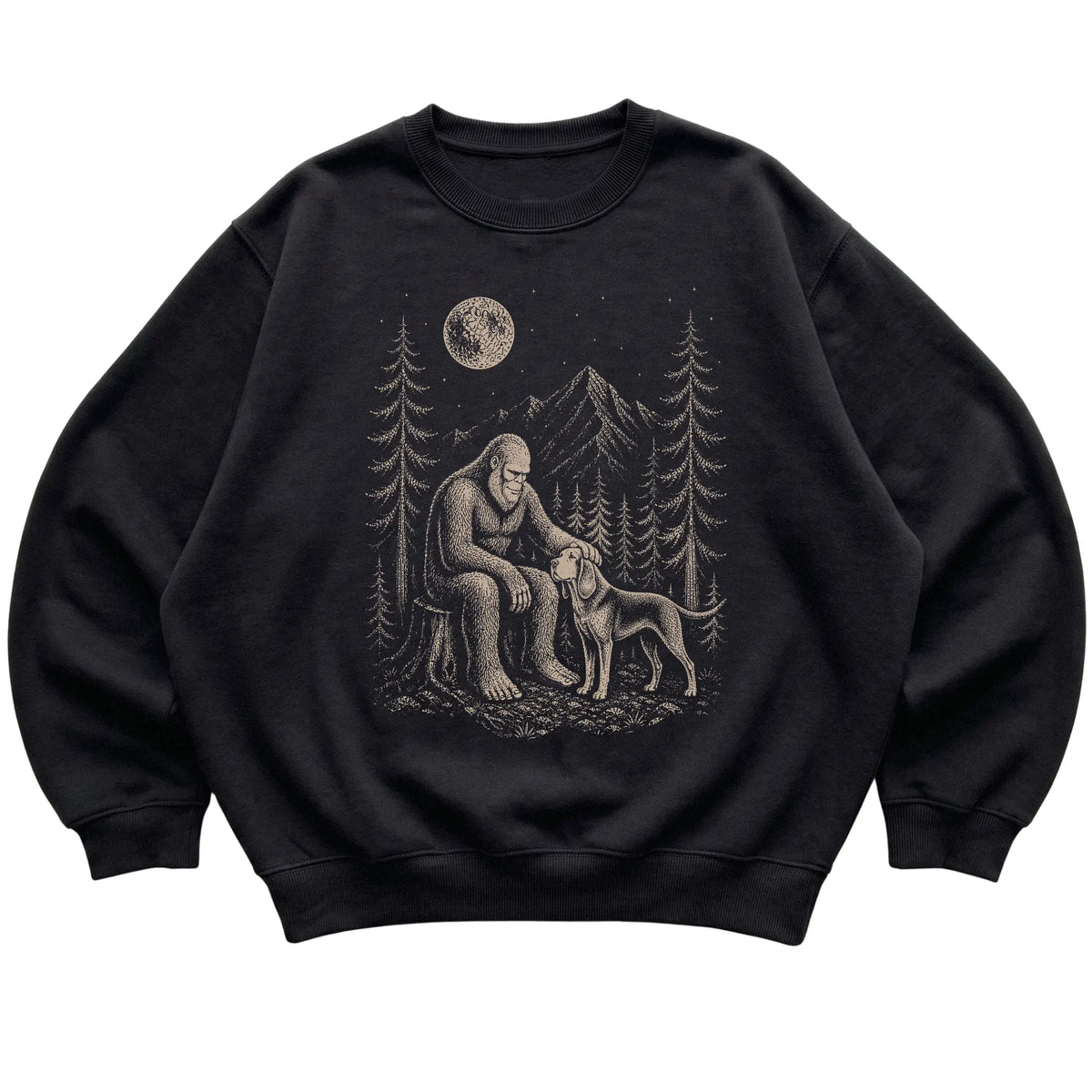 Bloodhound and Bigfoot Sweatshirt in Black