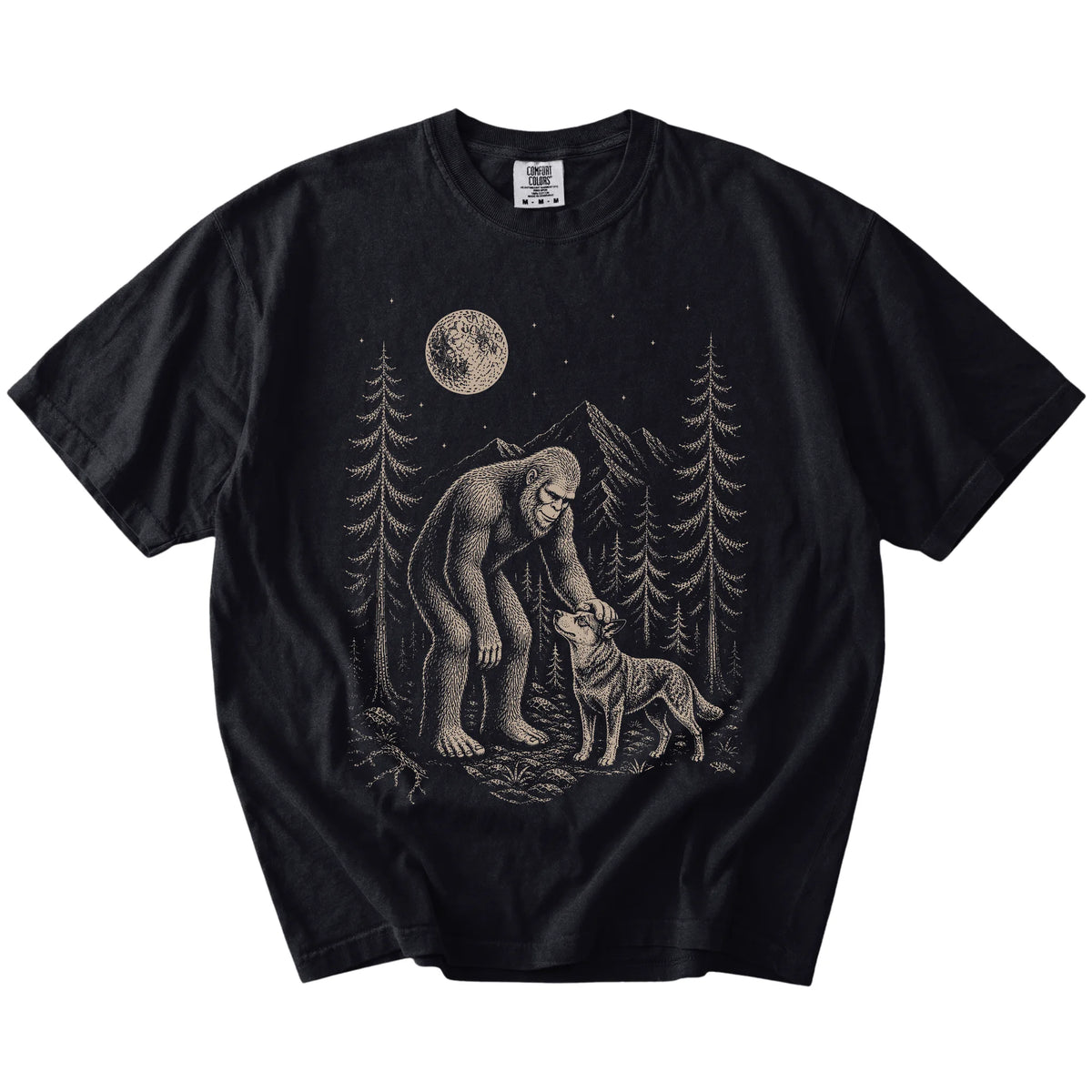 Blue Heeler and Bigfoot T-Shirt in Black