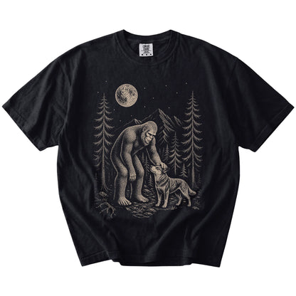 Blue Heeler and Bigfoot T-Shirt in Black