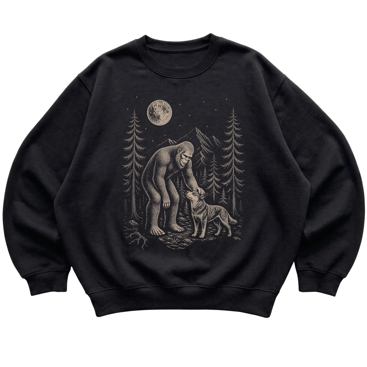 Blue Heeler and Bigfoot Sweatshirt in Black