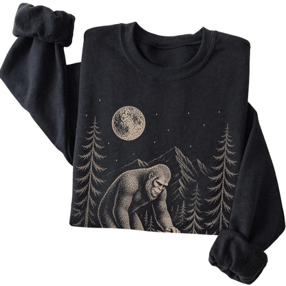 Folded Blue Heeler and Bigfoot Sweatshirt in Black