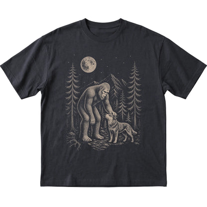 Blue Heeler and Bigfoot T-Shirt in Black