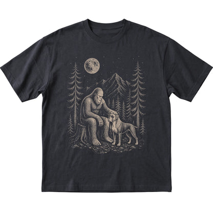 Boxer and Bigfoot T-Shirt in Black