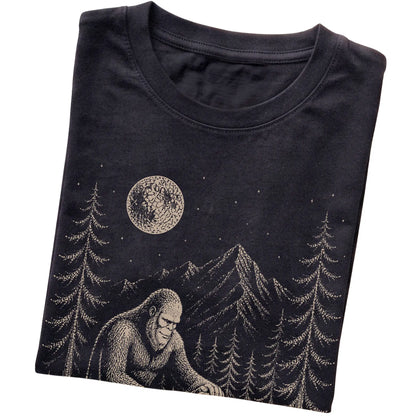 Folded Boxer and Bigfoot T-Shirt in Black