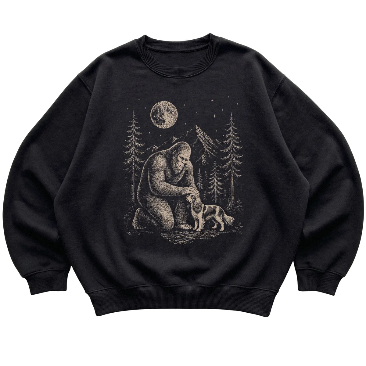 Cavalier and Bigfoot Sweatshirt in Black