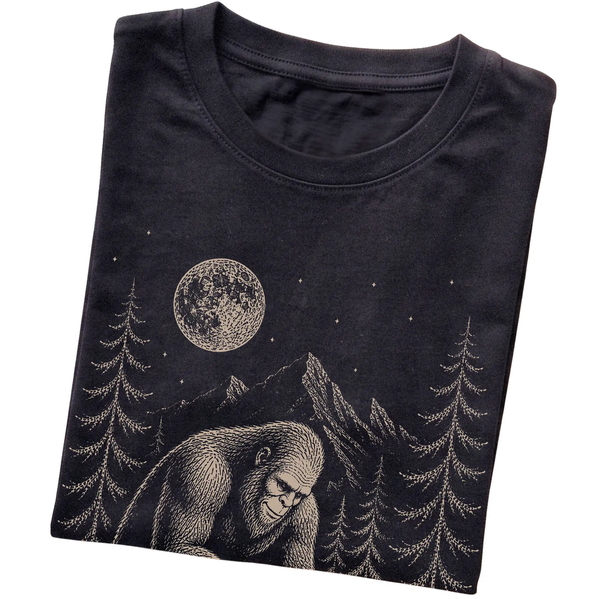 Folded Chihuahua and Bigfoot T-Shirt in Black