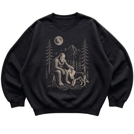 Collie and Bigfoot Sweatshirt in Black