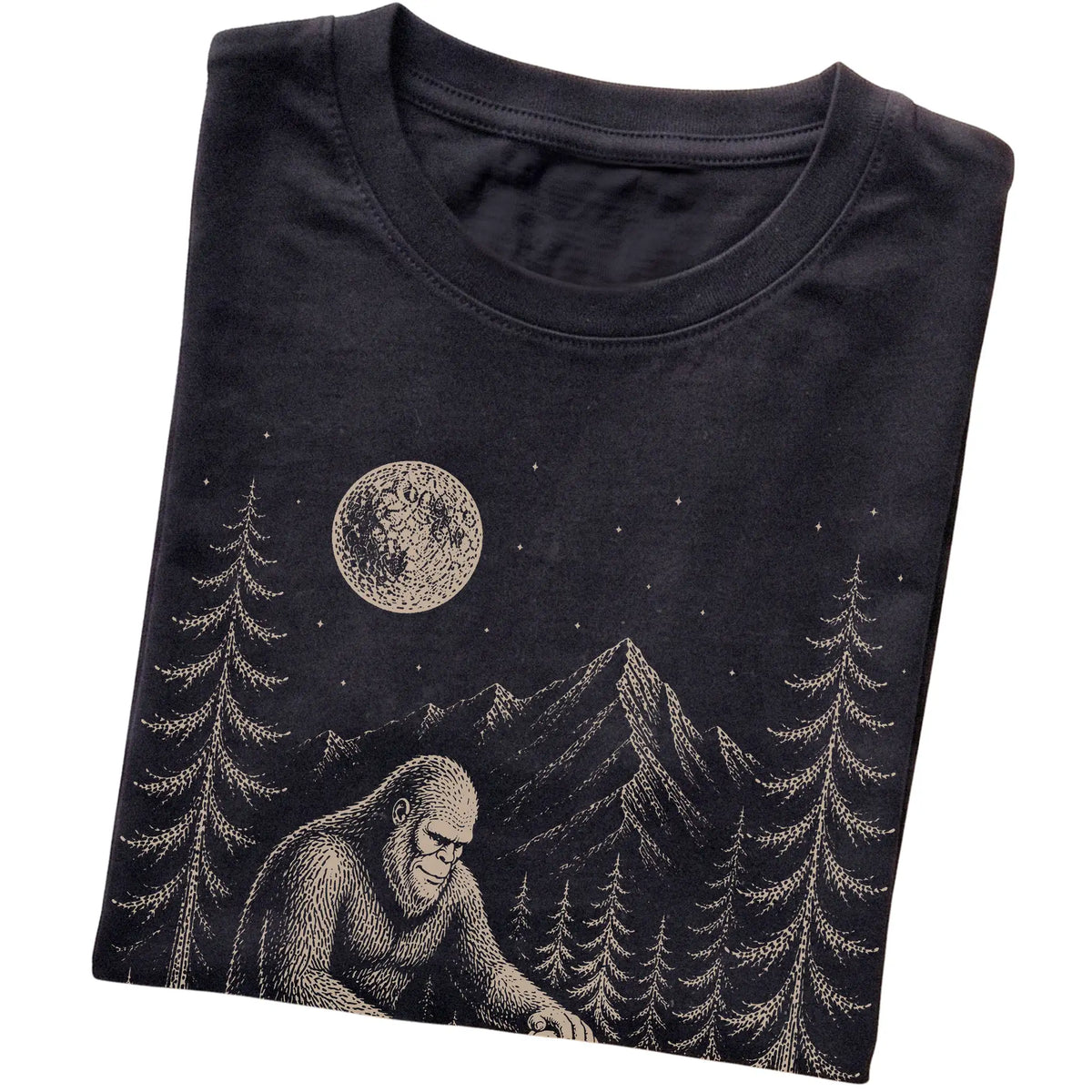 Folded Dalmatian and Bigfoot T-Shirt in Black