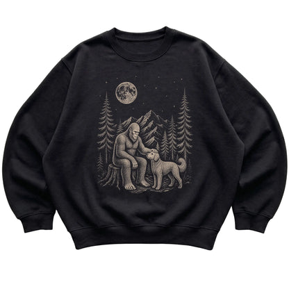 Goldendoodle and Bigfoot Sweatshirt in Black