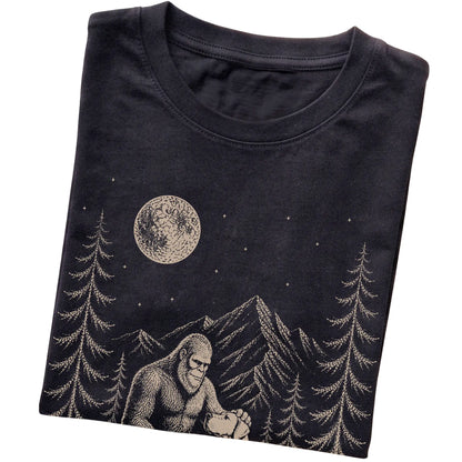 Folded Great Dane and Bigfoot T-Shirt in Black