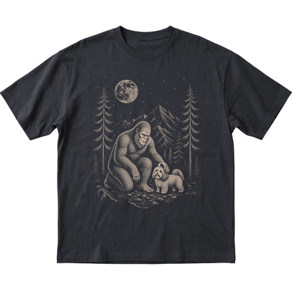 Havanese and Bigfoot T-Shirt in Black