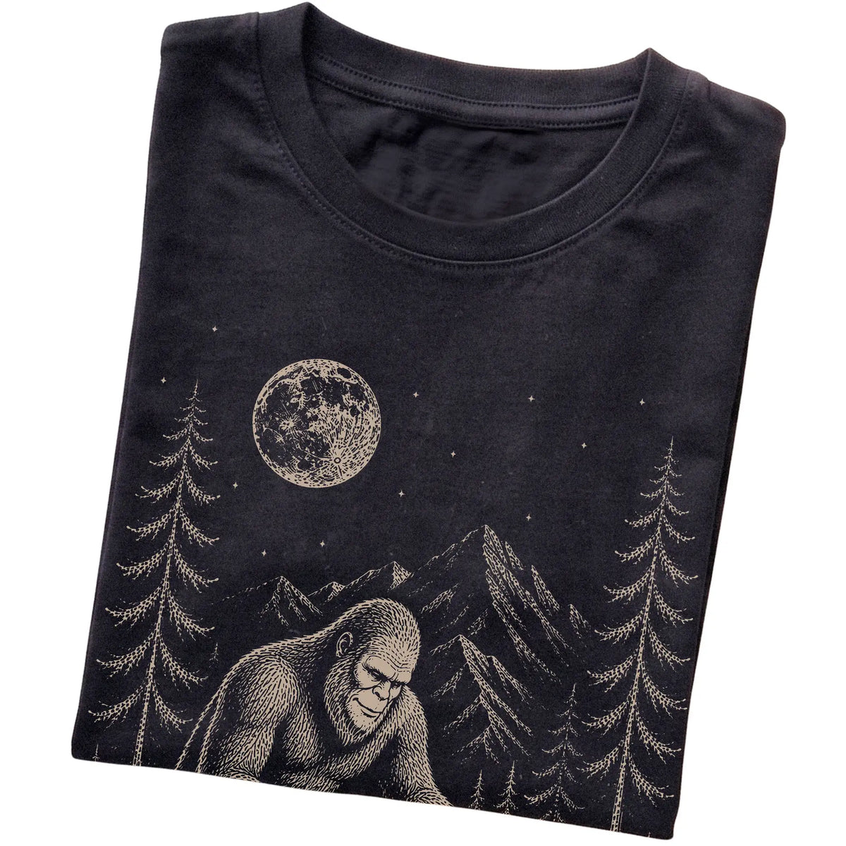 Folded Havanese and Bigfoot T-Shirt in Black