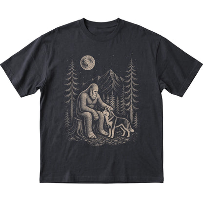 Husky and Bigfoot T-Shirt in Black