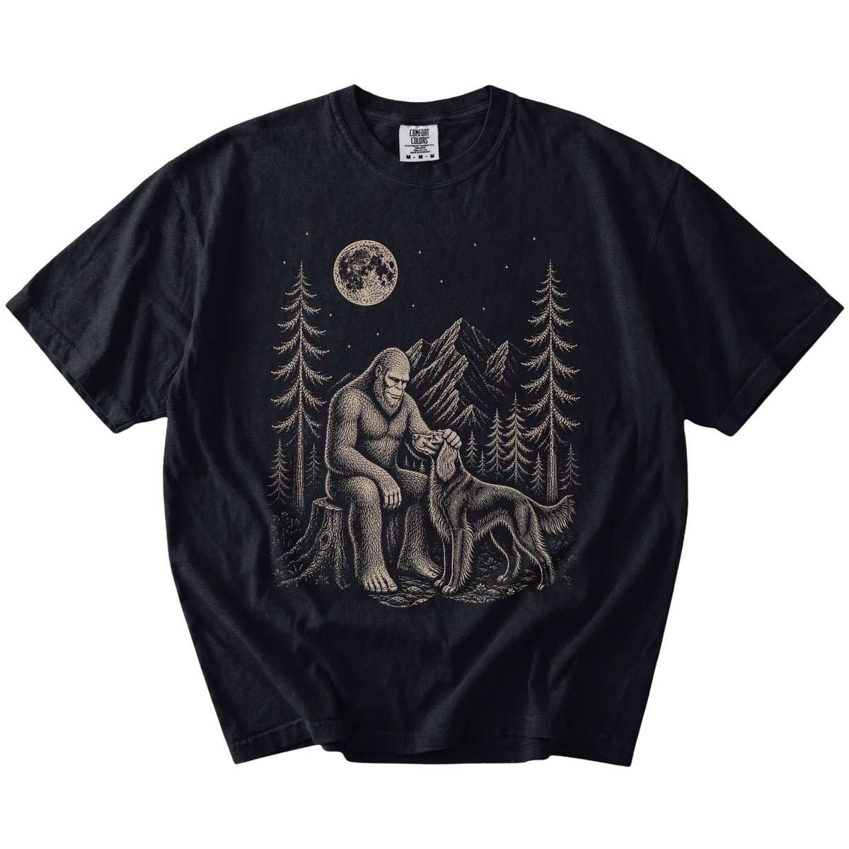 Irish Setter and Bigfoot T-Shirt in Black