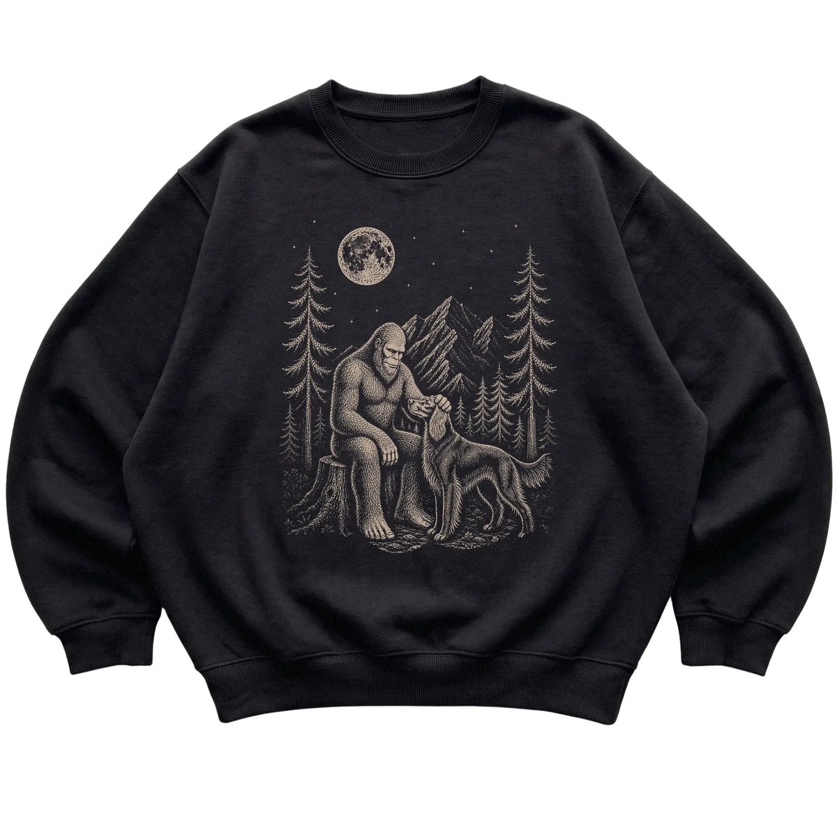 Irish Setter and Bigfoot Sweatshirt in Black