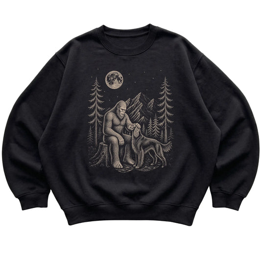 Irish Setter and Bigfoot Sweatshirt in Black