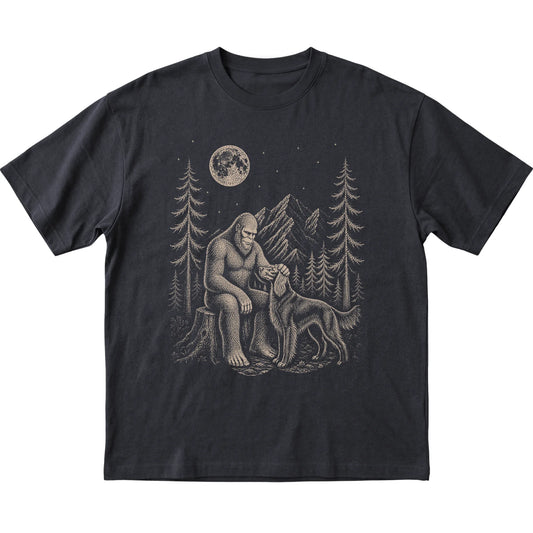 Irish Setter and Bigfoot T-Shirt in Black