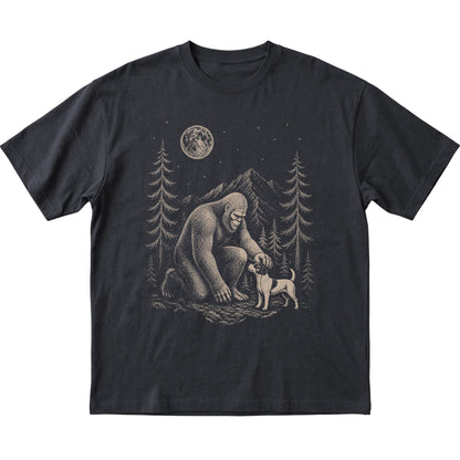 Jack Russell and Bigfoot T-Shirt in Black