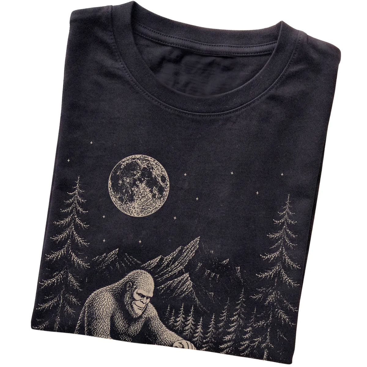 Folded Labradoodle and Bigfoot T-Shirt in Black