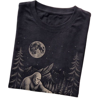 Folded Labradoodle and Bigfoot T-Shirt in Black